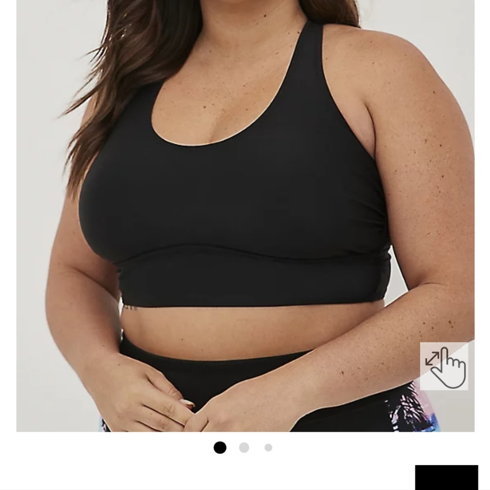 Torrid Active Swim Black Wireless Adjustable Scoop Bikini Top Size 5X NWT